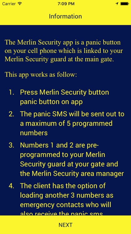 Merlin Security Panic App