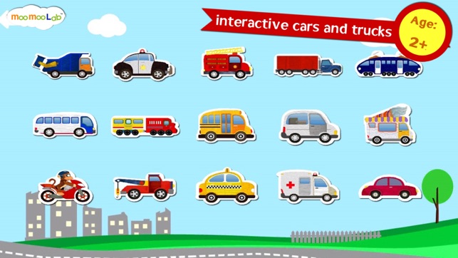 汽車, 卡車, 消防車- 兒童益智遊戲, 圖畫, 拼圖活動(英語, 國語)(圖1)-速報App
