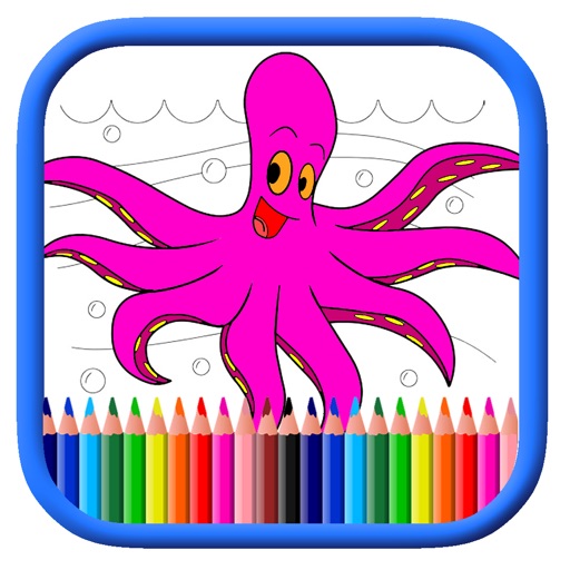 Drawing Beauty Octopus Coloring Book Fun Game Icon