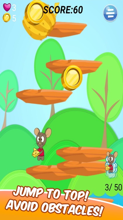 Mouse Jump Climb - Rat stealing cheese avoid obstacles Game for Kids