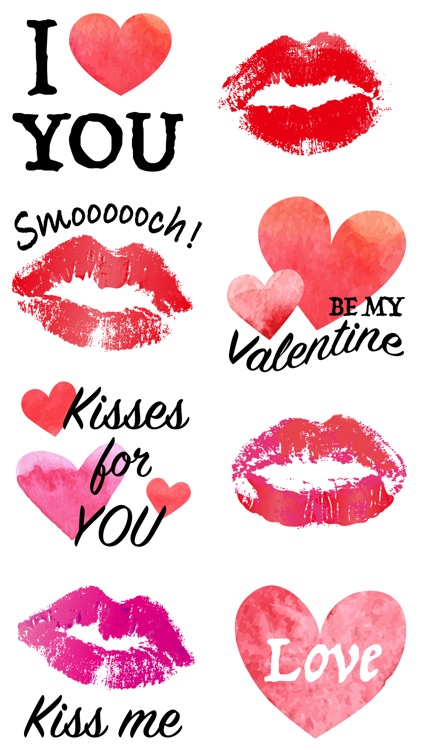 Kiss & Heart Stickers