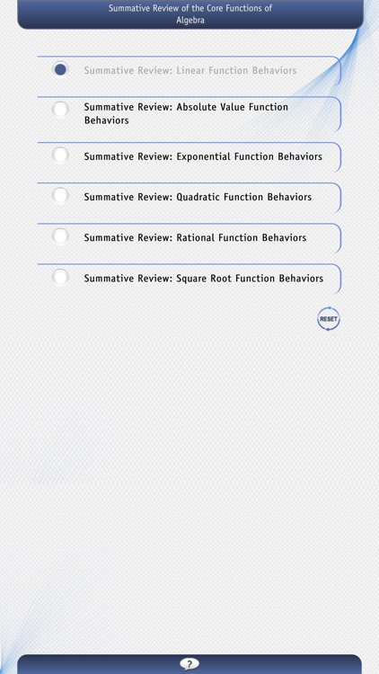 Summative Review of the Core Functions of Algebra