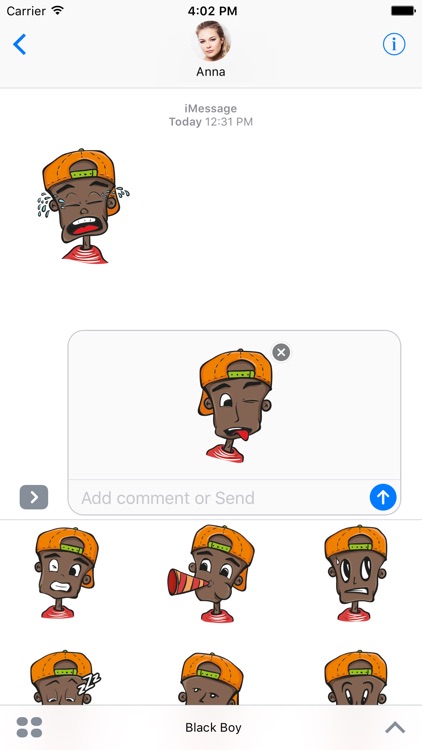 Black Boy Stickers and Emoji for iMessage