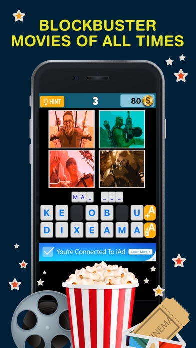 Guess The Movie - 4 pics 1 blockbuster movie title Screenshot on iOS