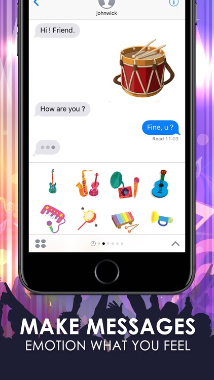 Music Emoji Stickers Keyboard Art Themes ChatStick