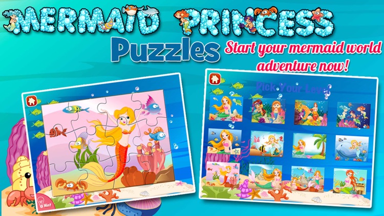 Mermaid Princess Puzzles: Puzzle Games for Kids