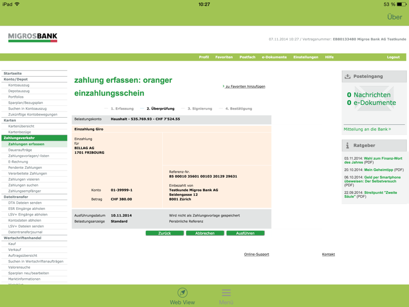 Migros Bank E Banking Tablet下载安装 应用信息历史版本公司简介 美国