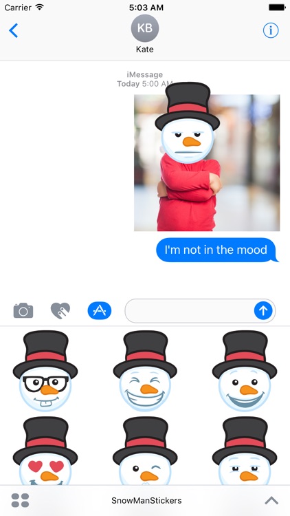 Snowman Face Stickers - Christmas Snowman