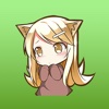 A Lovely Cat Ears Blonde Girl Stickers