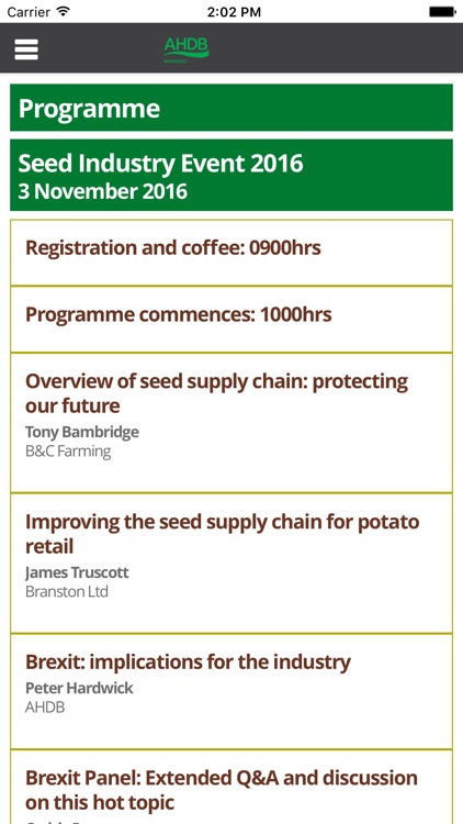 Seed Industry Event App 2016