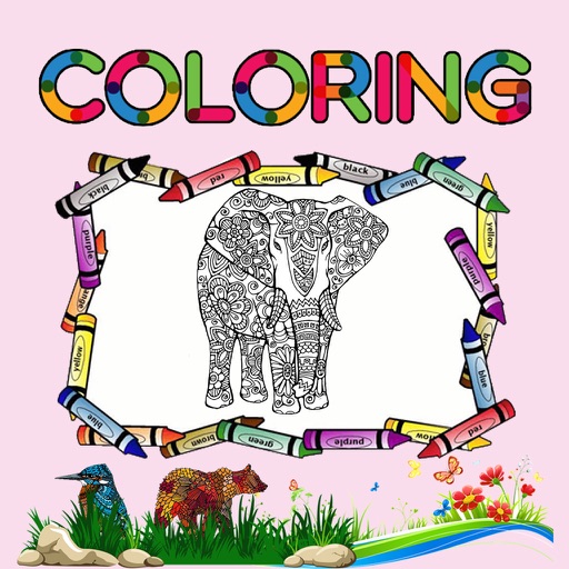 Easy Zentangles Animals Coloring Pages for Adults Icon