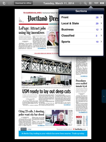 Portland Press Herald e-Edition screenshot 3
