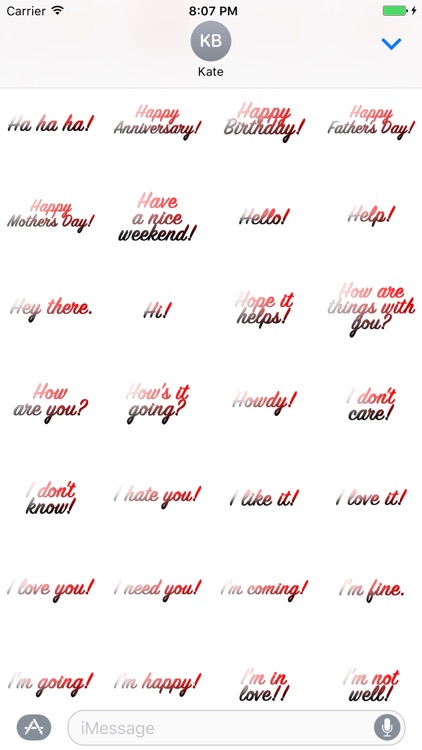 Expressions Red Grey Stickers for iMessage
