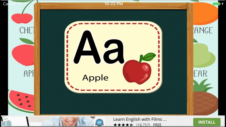 Fruit English Alphabet ABC Kids Writing Learn Easy