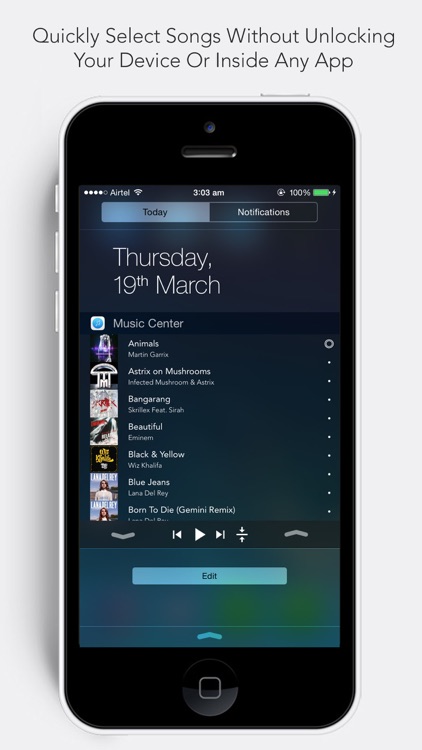 Music Center - Music Widget Lock Screen