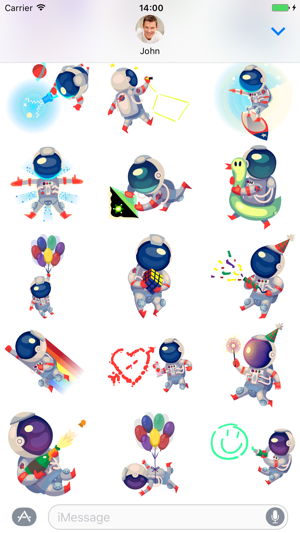 Space Man - Stickers for iMessage(圖2)-速報App