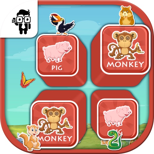 Match Pet Animal Cards Kids Game Icon