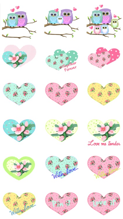 Love and Valentine Hearts Stickers for Messages
