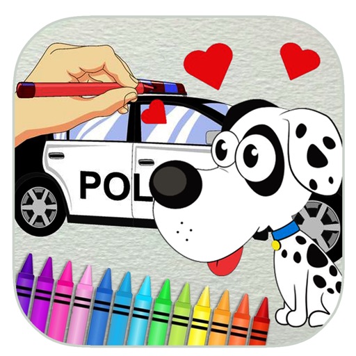 Free Police Car And Patrol Coloring Book Game Icon