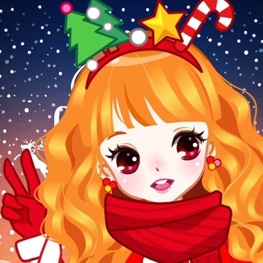 Happy Christmas Sweet Girl Dress Up Icon