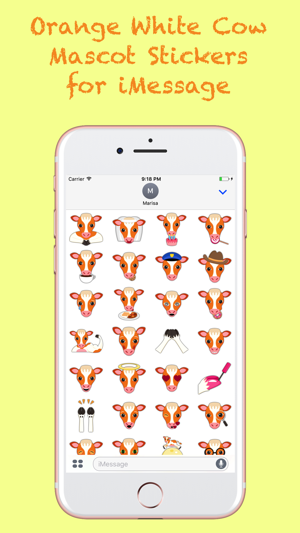 Orange White Cow Mascot Stickers(圖2)-速報App