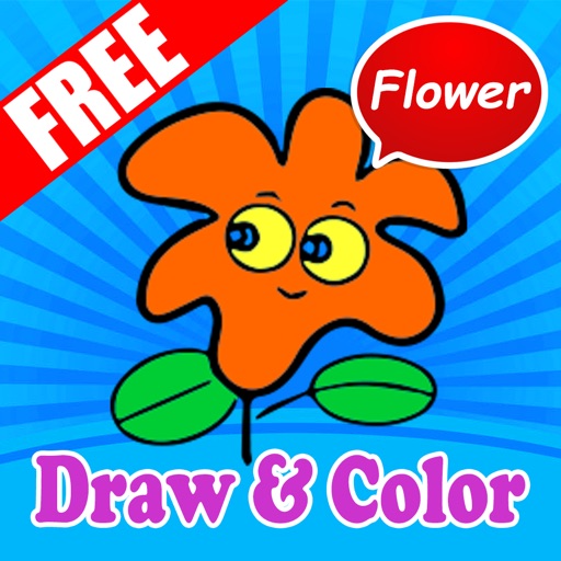 Easy Pretty Flowers Drawing and Coloring for Kids Icon