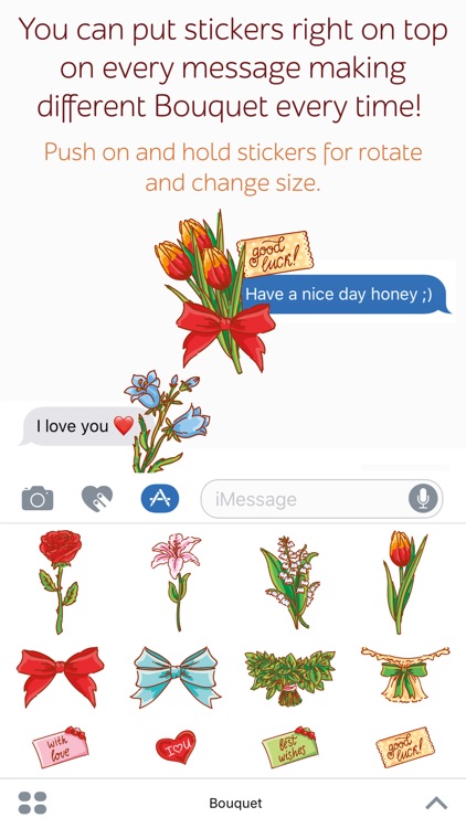 Make Bouquet! stickers for iMessage