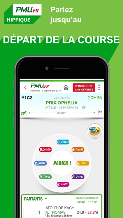 PMU Hippique - Turf, Quinté, Tiercé, Pari, Prono