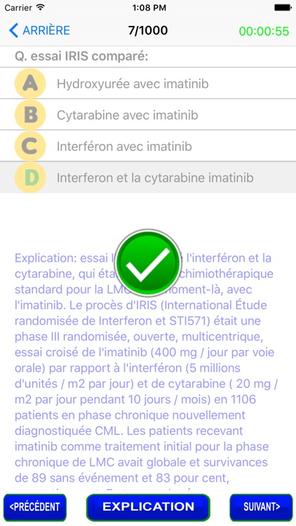 Hematology test in French