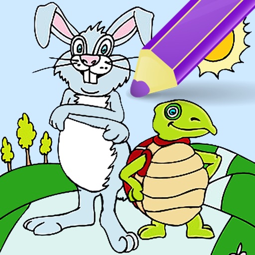 Free Bunny And Turtle Coloring Page Game Edition by Lune Sumnoi