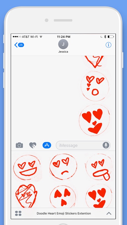 Doodle Heart Emoji Stickers