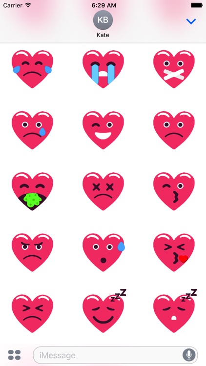 Heart Pink Love Emojis Stickers for iMessage
