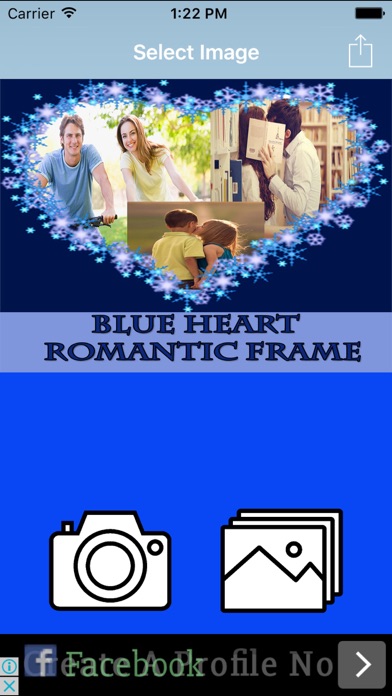 How to cancel & delete Blue Heart  Romantic Photo Frame from iphone & ipad 1