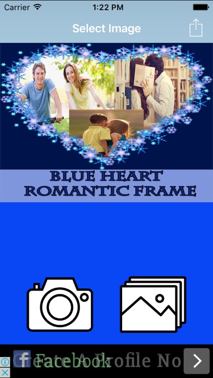 Blue Heart  Romantic Photo Frame