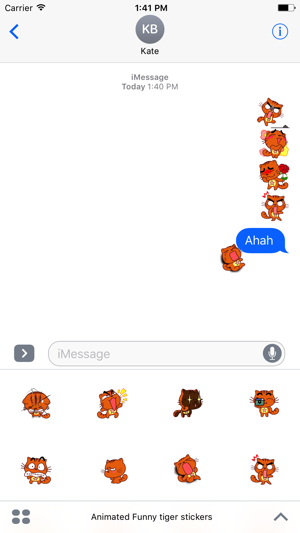 Animated Funny Tiger Stickers For iMessage(圖5)-速報App