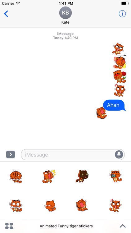 Animated Funny Tiger Stickers For iMessage screenshot-4