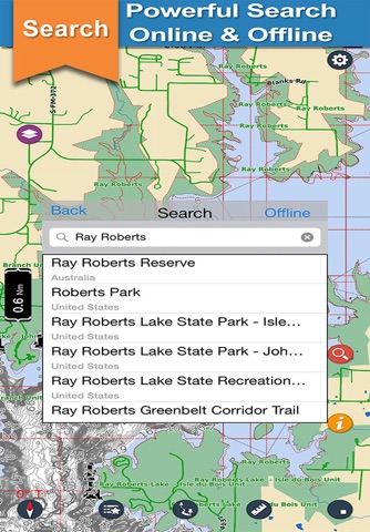 Ray Roberts offline chart for lake and park trails screenshot 4