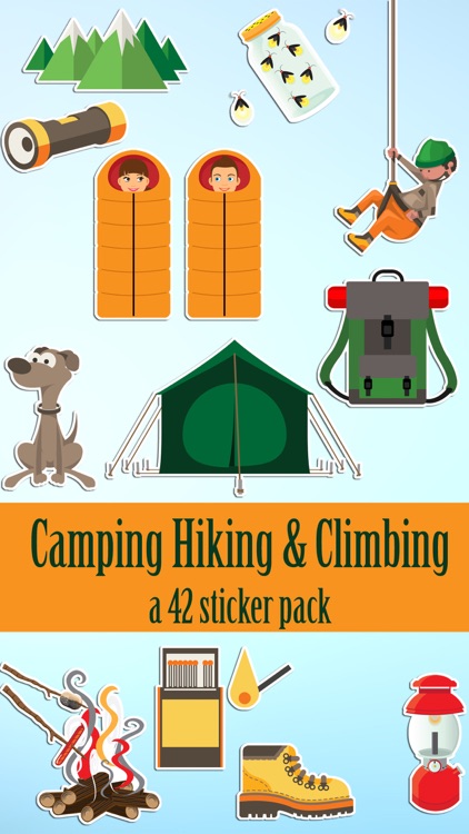 Camping Hiking and Climbing Fun Sticker Pack