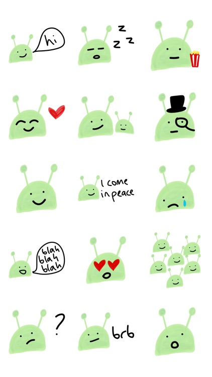 Cute Alien sticker space ufo stickers for iMessage