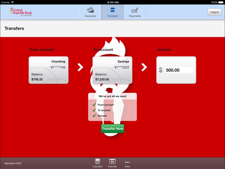 URB Mobile Banking for iPad screenshot-3