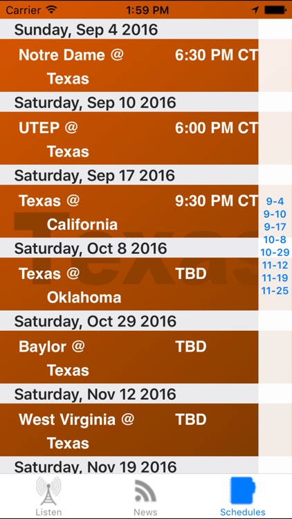 Texas Football - Sports Radio, Scores & Schedule screenshot-3