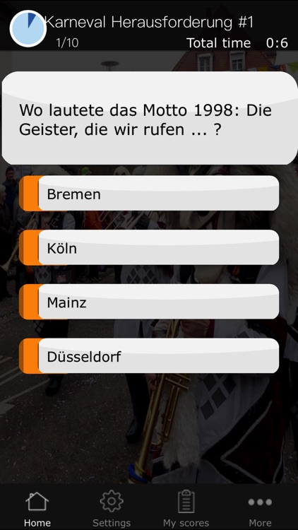 Karneval und Fasching Quiz Spiel App auf Deutsch