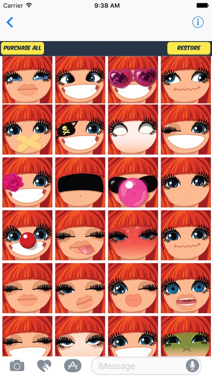 Redhair Girl Emoji Stickers