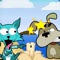 It is an entertaining game in which these two characters,a dog and a cat,they will face each other in a battle throwing things at each other