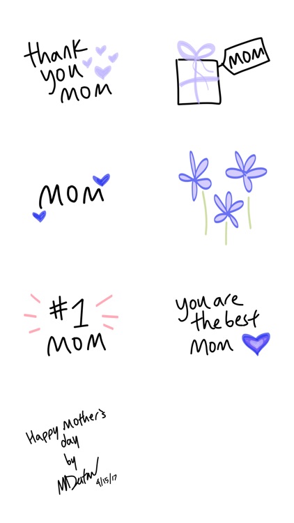 Mother's Day stickers for iMessage - photo & cards