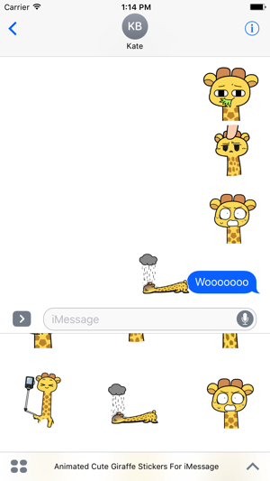 Animated Cute Giraffe Stickers For iMessage(圖4)-速報App