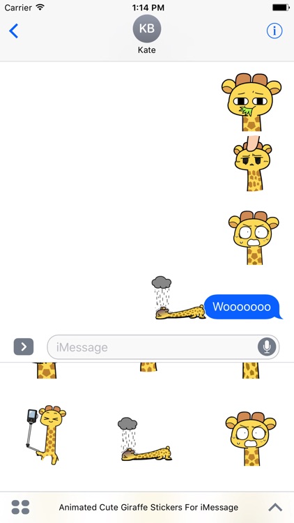 Animated Cute Giraffe Stickers For iMessage screenshot-3