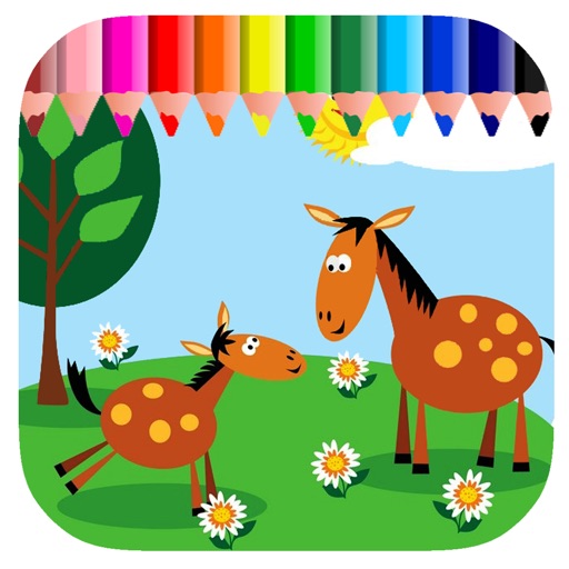 Free Coloring Book Game For Big Horse Version Icon
