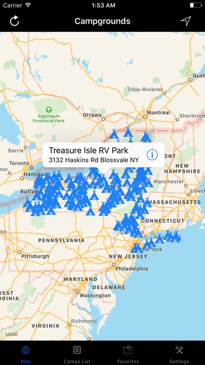 New York – Campgrounds & RV Parks