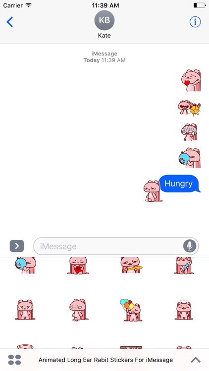 Animated Long Ear Stickers For iMessage screenshot-4